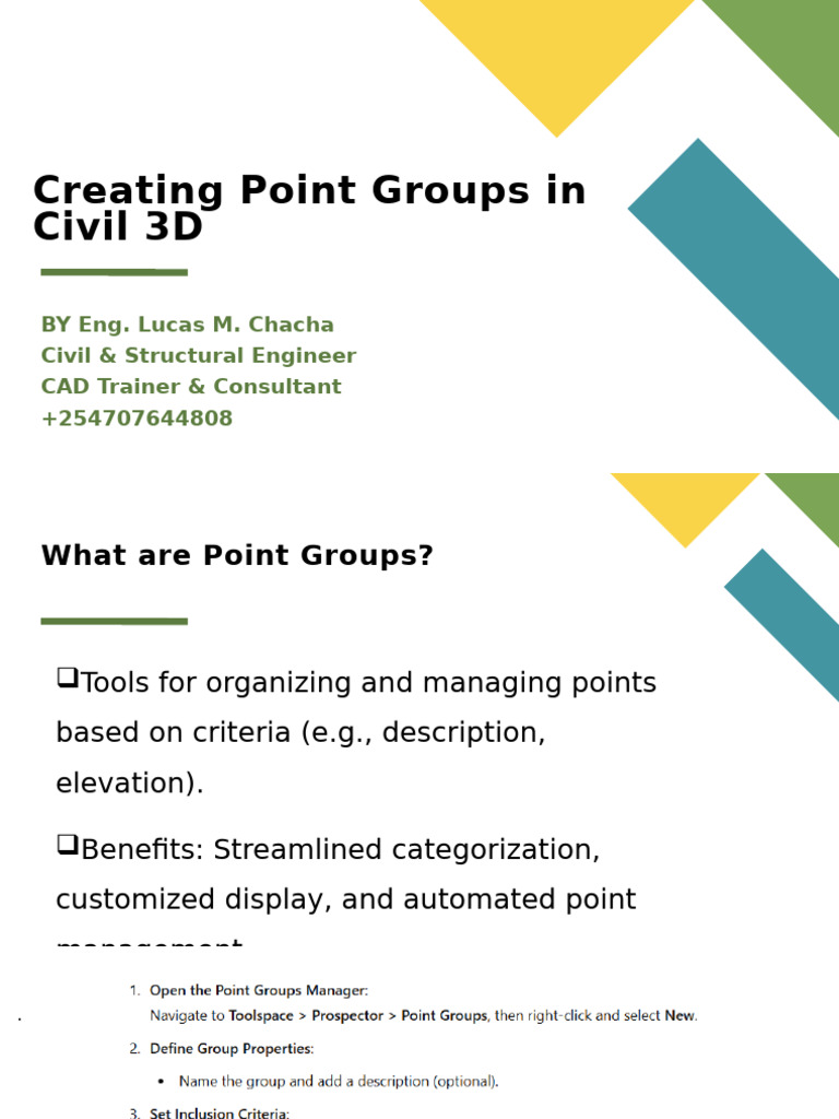 How to Create Point Groups in Civil 3D | PDF