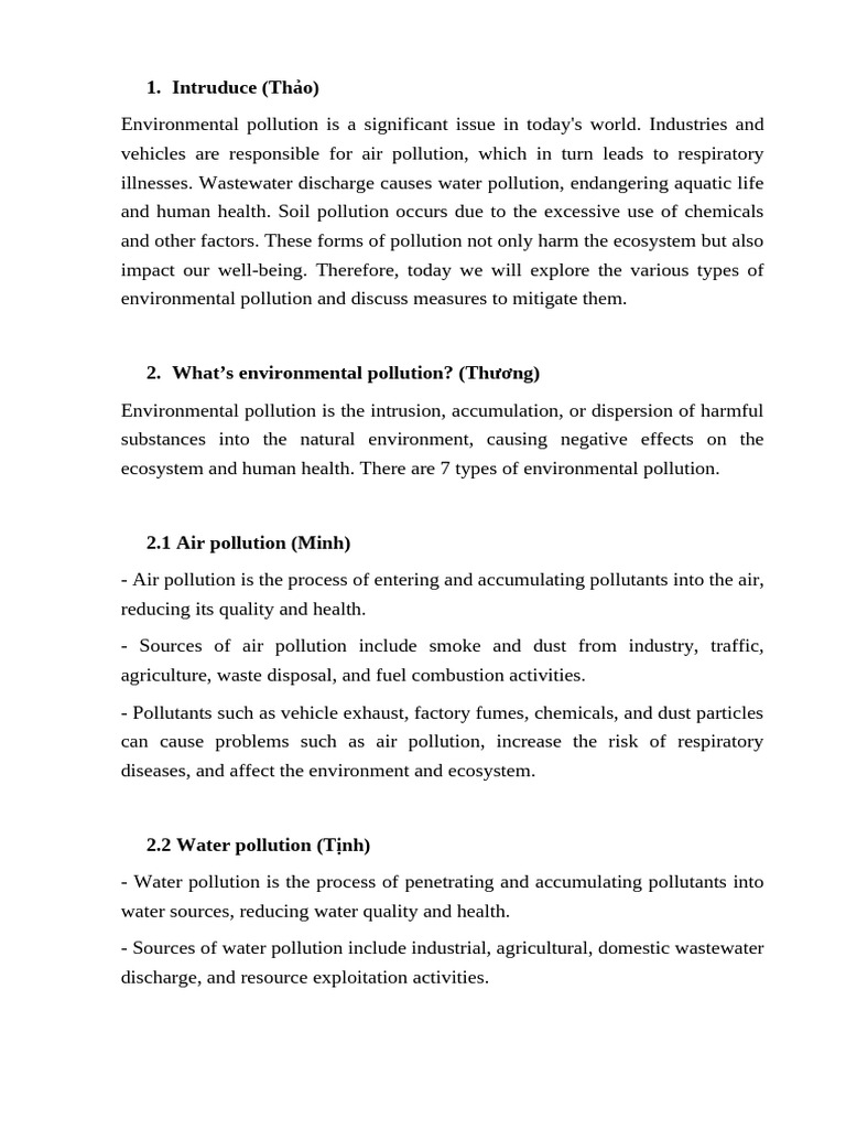 Environmental Pollution Problems and Solutions | PDF | Pollution ...