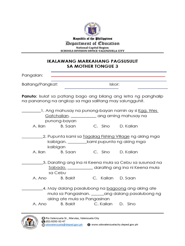 Validated - Q2 - MTB-MLE - Periodic Test - GR 3 | PDF