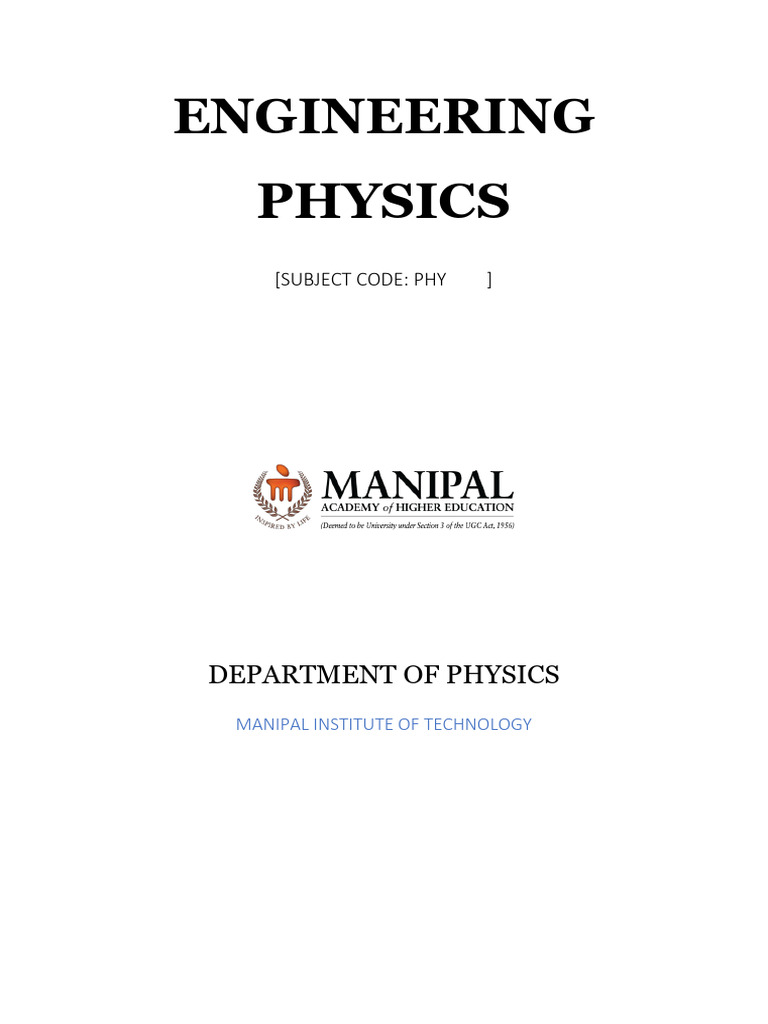 PHY1071 Engineering Physics Common Course Material | PDF | Dispersion ...