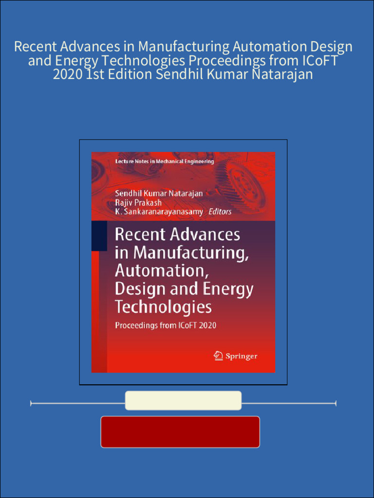 Recent Advances In Manufacturing Engineering