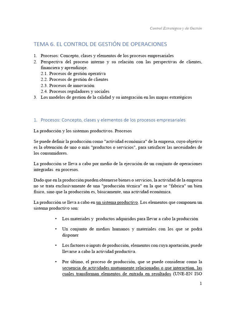Gestión de Operaciones y Calidad | PDF | Calidad (comercial) | Business