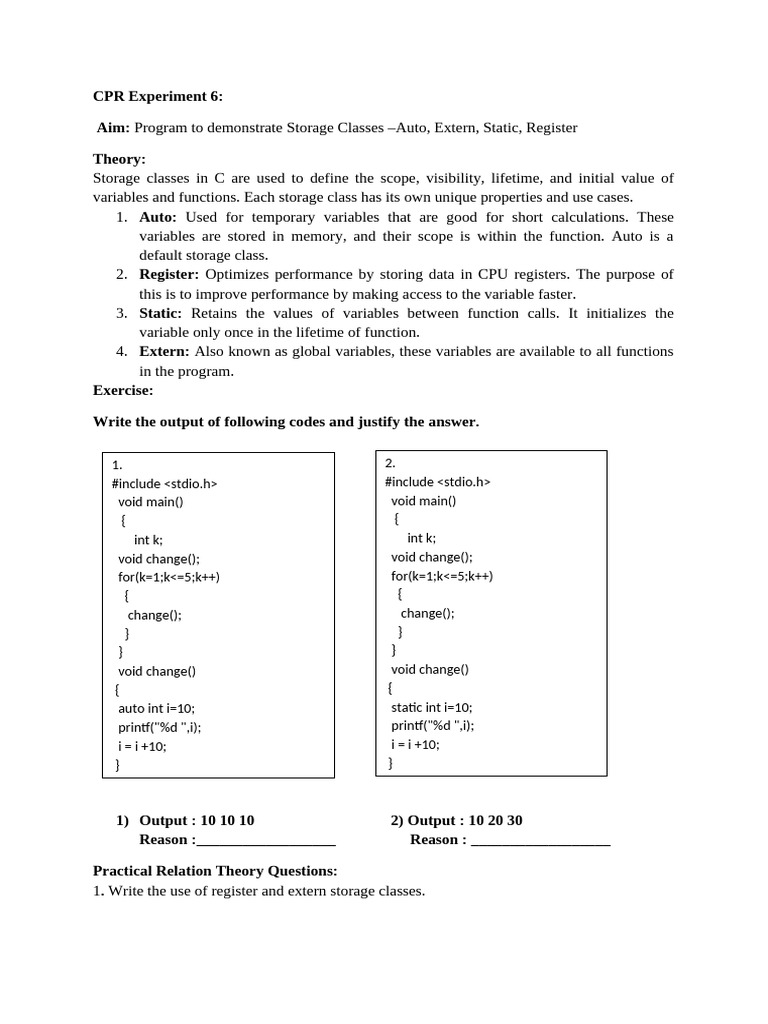 CPR Experiment 6 | PDF
