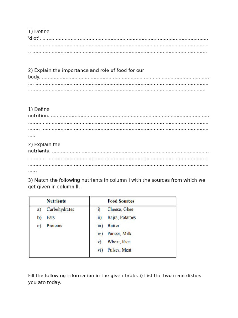 Food and Nutrition | PDF