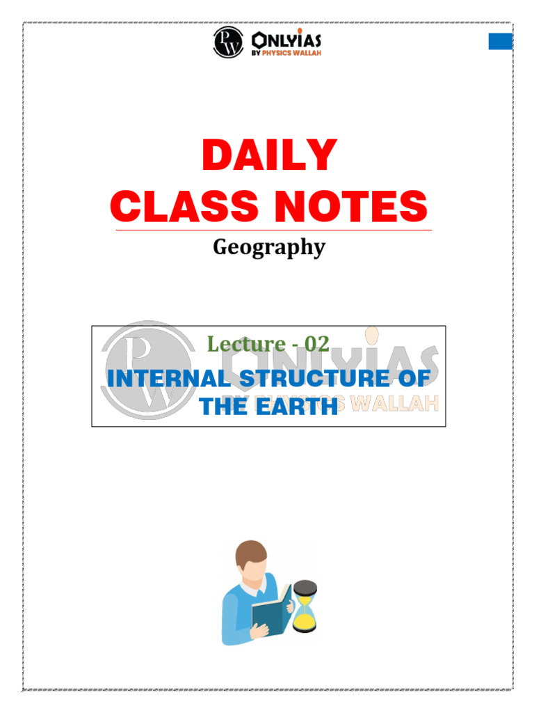 314 Geography 02 Daily Class Notes UPSC Optional Geography | PDF | Planetary Core | Crust (Geology)