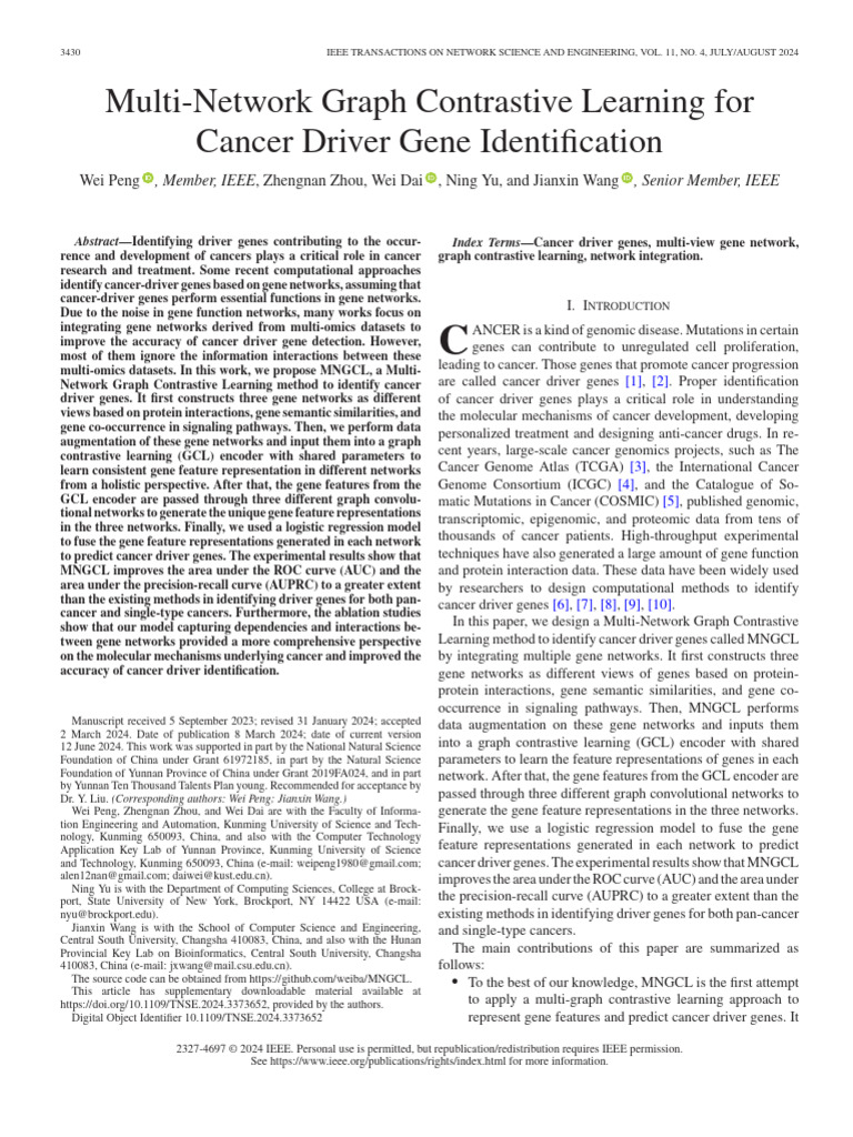 MNGCL: Enhancing Cancer Gene Detection | PDF | Gene | Matrix (Mathematics)