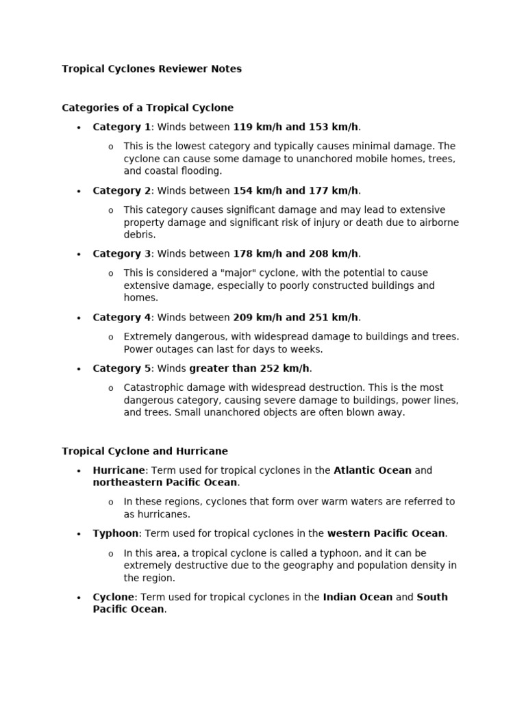 Tropical Cyclone Categories and Formation | PDF | Eye (Cyclone ...