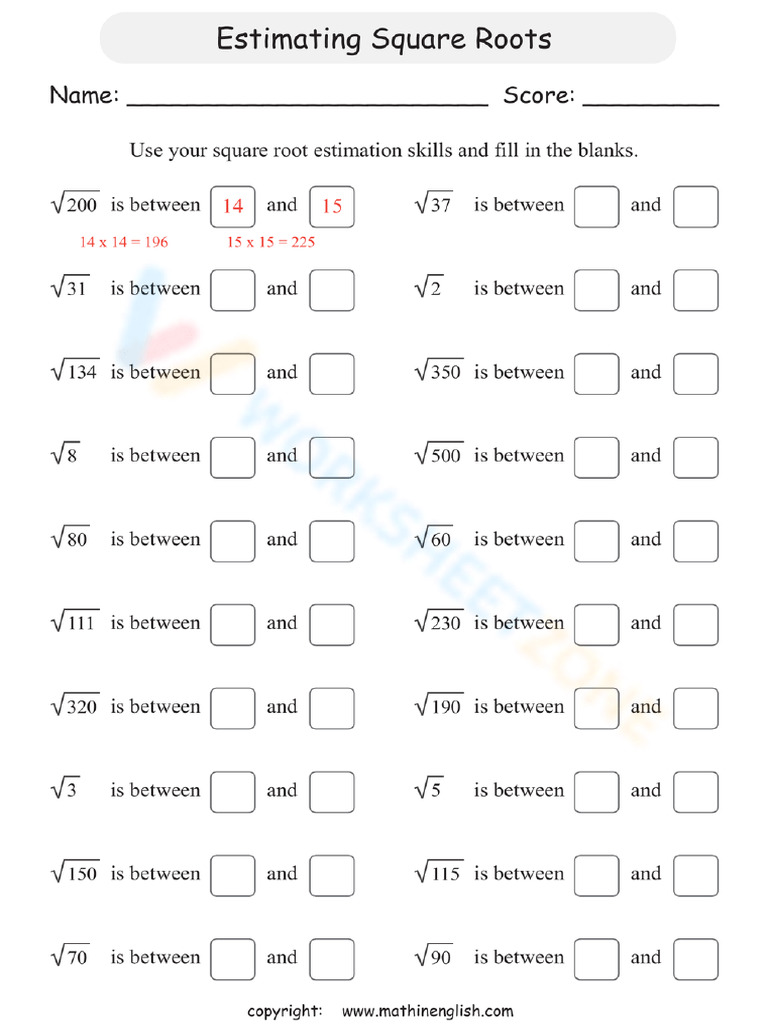 Estimating Square Roots | PDF