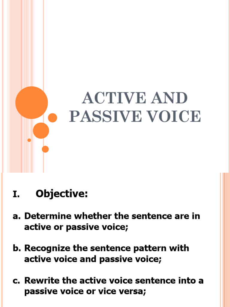 Active and Passive Voice | PDF