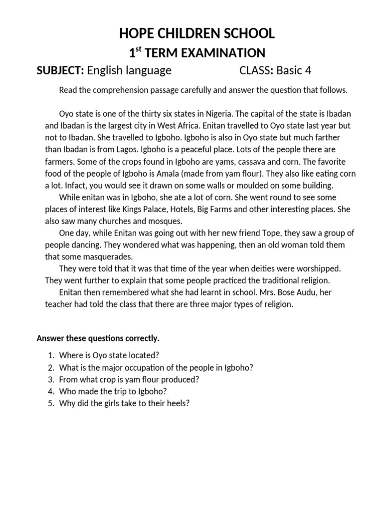 Basic 4 English Language | PDF