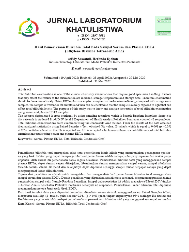 Jurnal Laboratorium Khatulistiwa | PDF
