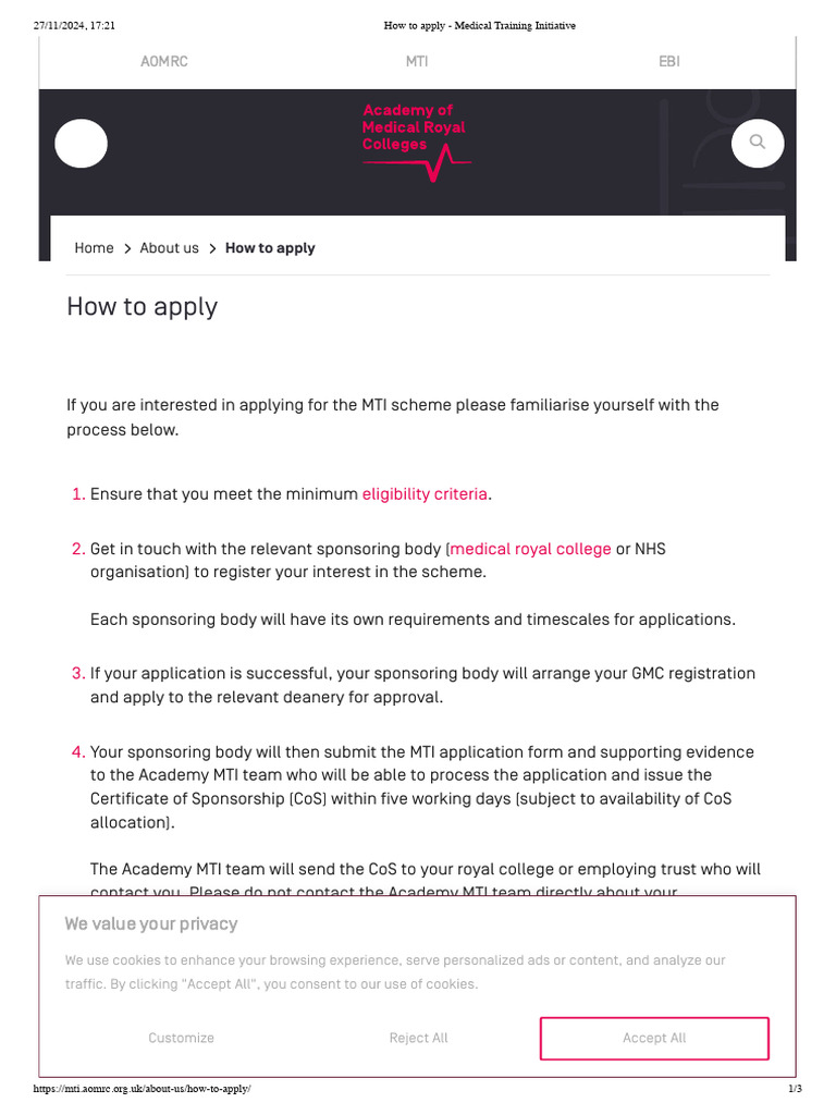 How To Apply - Medical Training Initiative | PDF | Http Cookie | Health ...