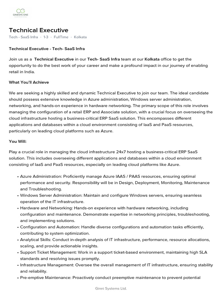 Job Description | PDF | Cloud Computing | Platform As A Service