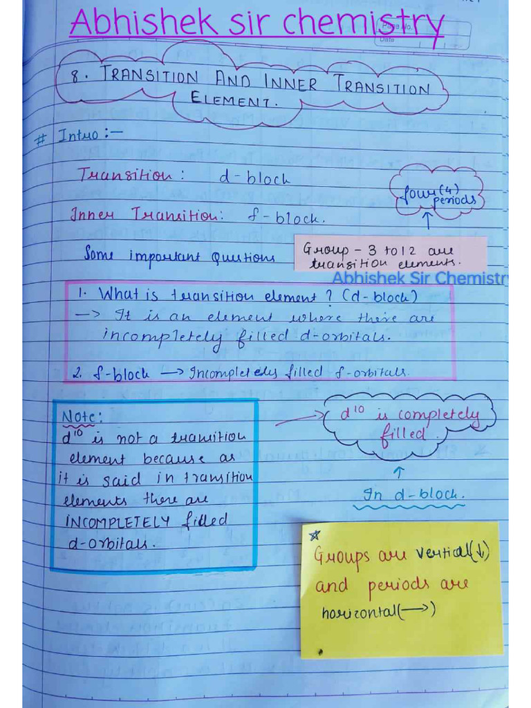 8 Transition and Inner Transitio Elements Asc Sir | PDF