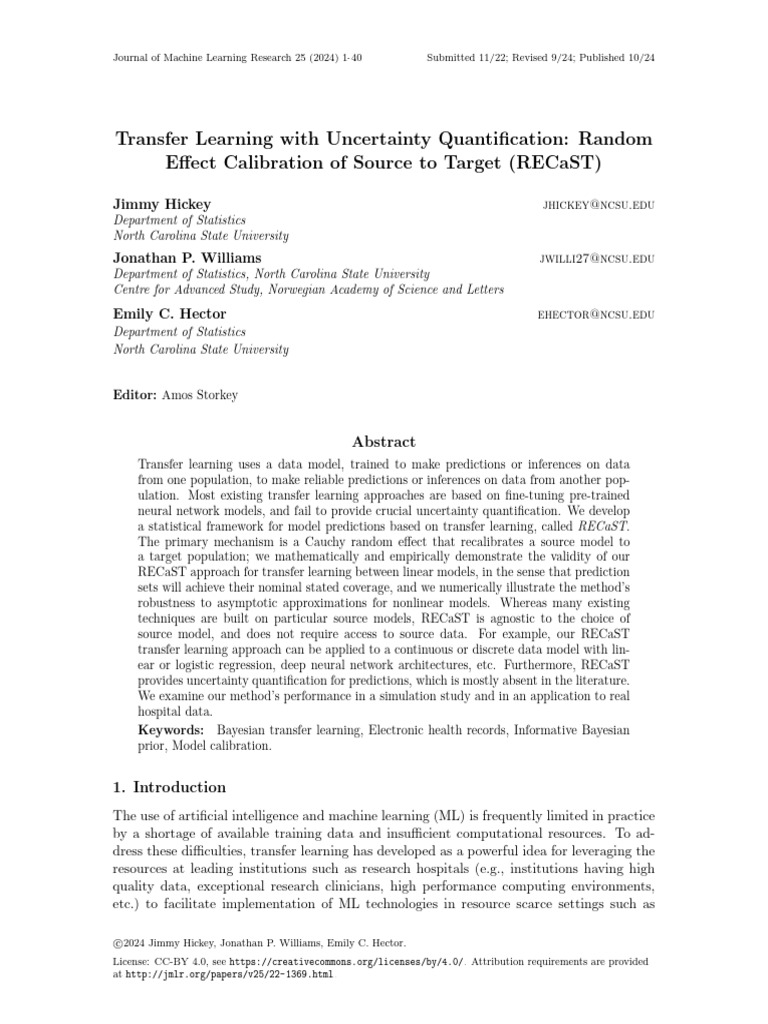 Transfer Learning With Uncertainty Quantification: Random Effect ...