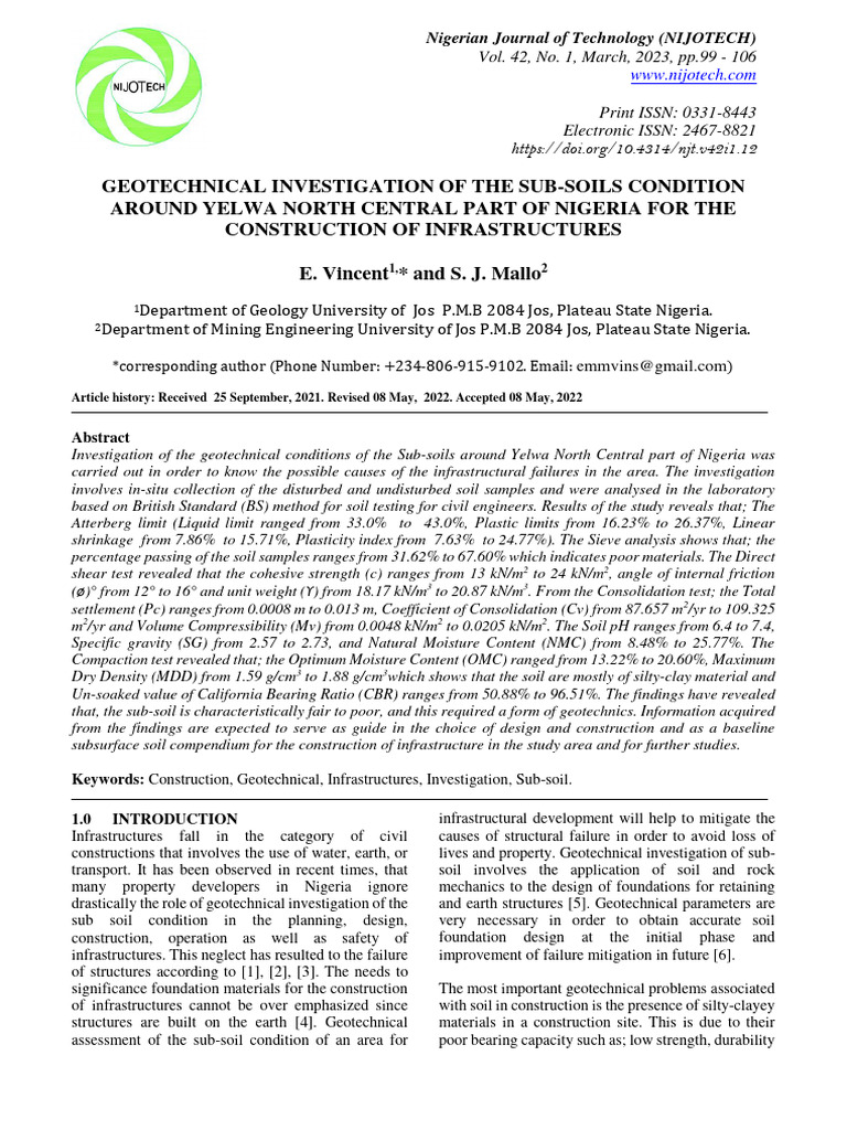 Geotechnical Investigation of The Sub So | PDF | Civil Engineering | Soil