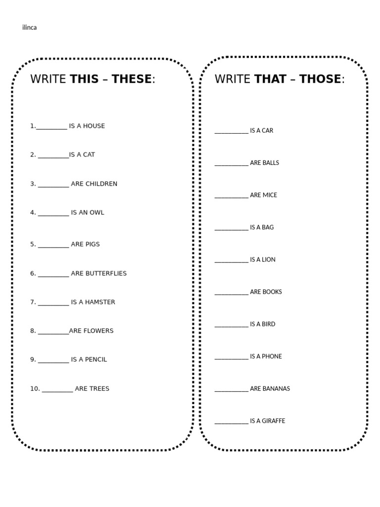 Fill-in-the-Blank Animal and Object Exercises | PDF