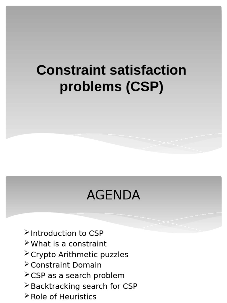 Understanding Constraint Satisfaction Problems | PDF | Applied ...