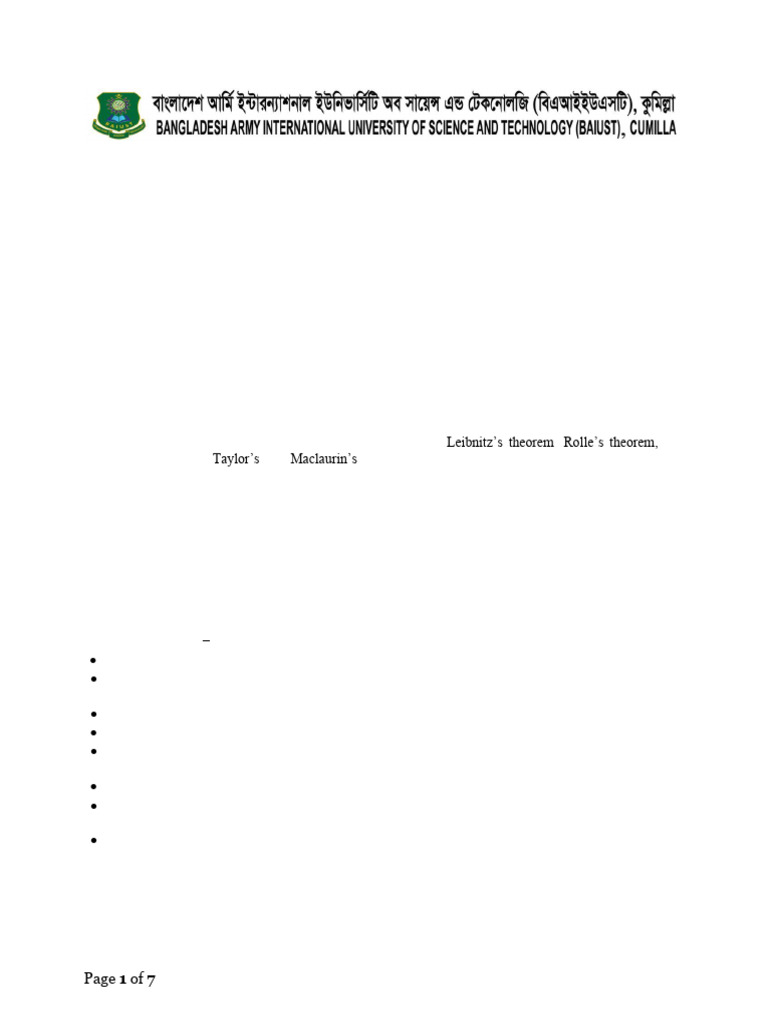 MATH 111 Course Outline: Calculus | PDF | Integral | Derivative