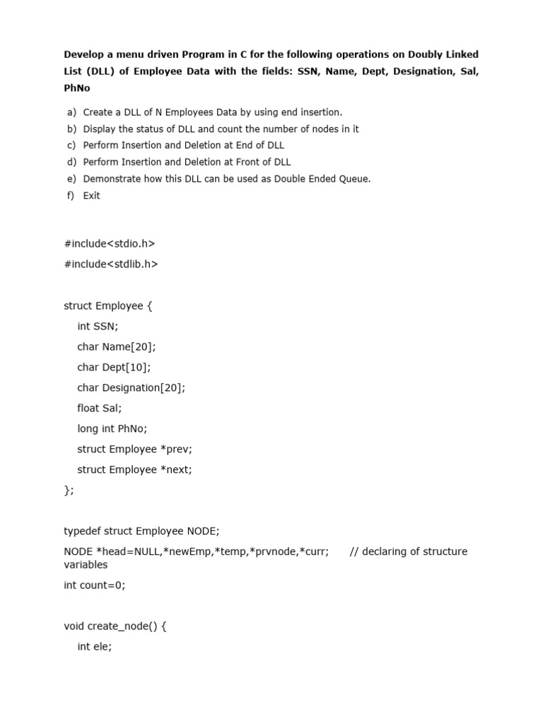 Prog - 8 Doubly Linked List | PDF | C++ | Algorithms And Data Structures