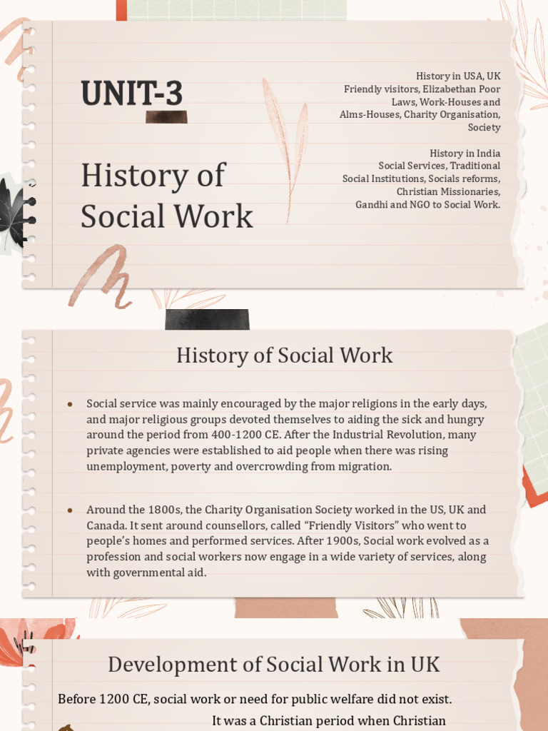 History of Social Work in USA and UK | PDF | Dalit | Non Governmental ...