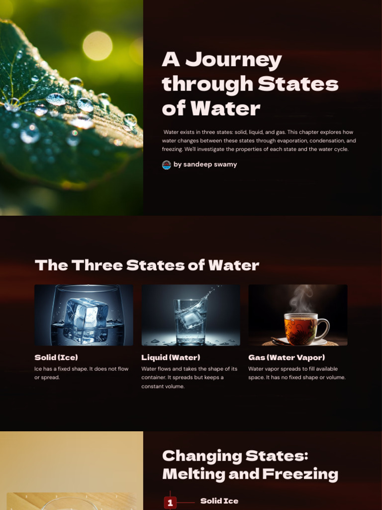 States of Water: Class 6 Overview | PDF | Water | Evaporation