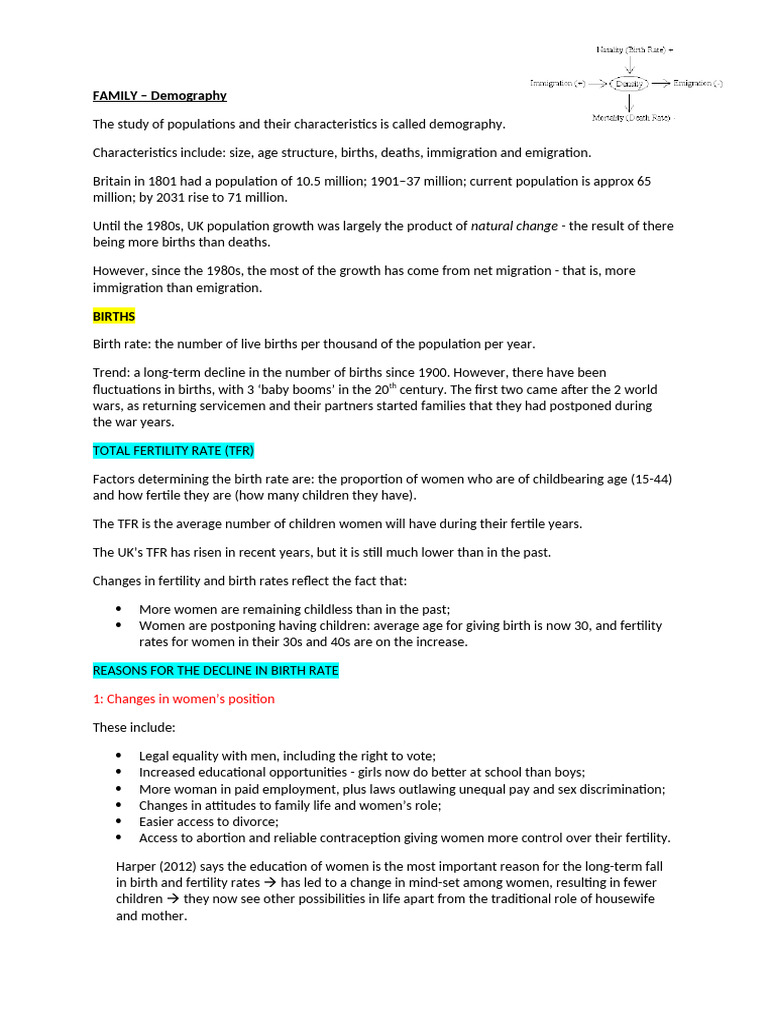 Demography Pdf Immigration Total Fertility Rate