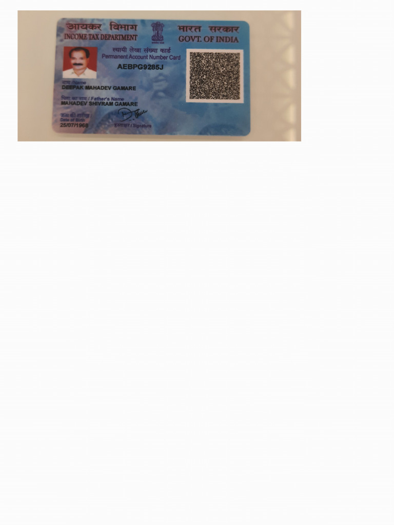 Pan Card Deepak - 220228 - 121256 | PDF