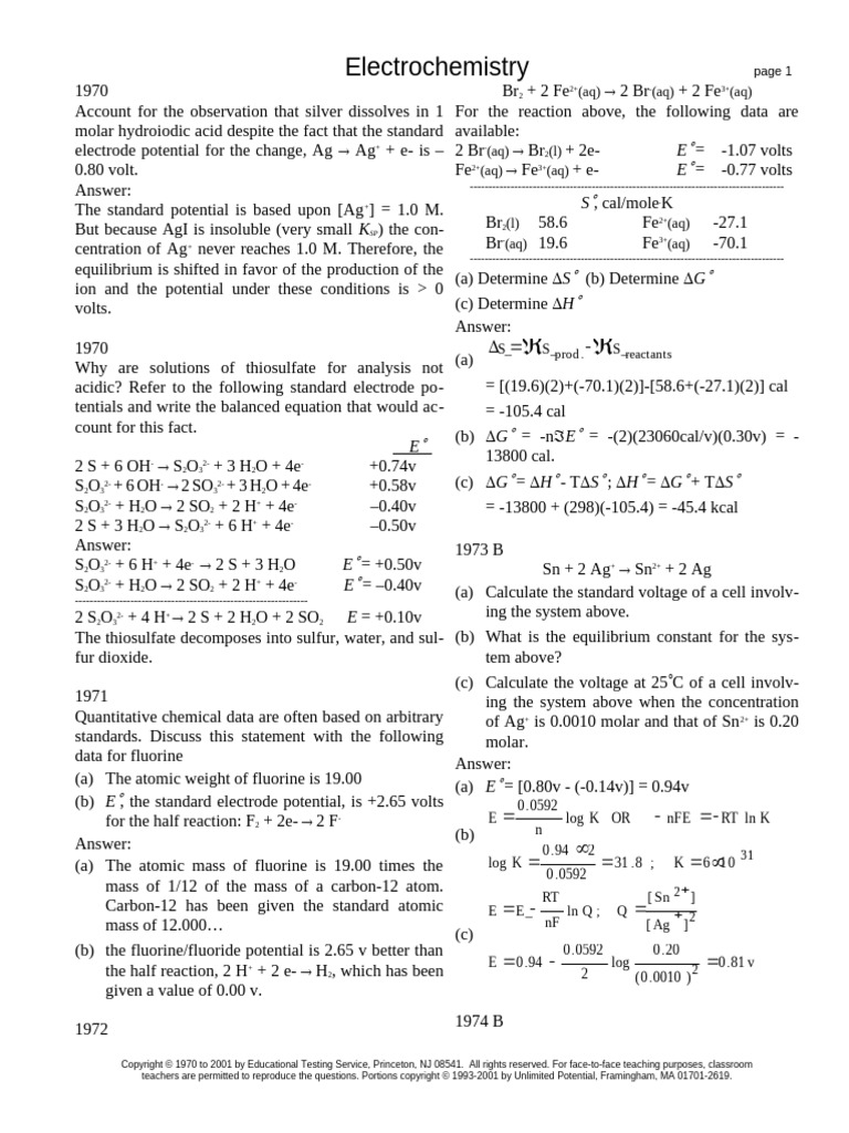 Electrochemistry | PDF | Electrochemistry | Redox