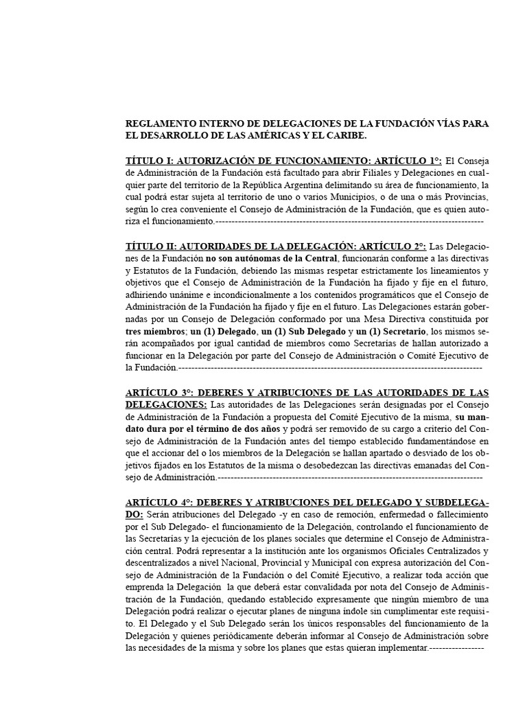 14 Reglamento Interno de Delegaciones | PDF | Gobierno