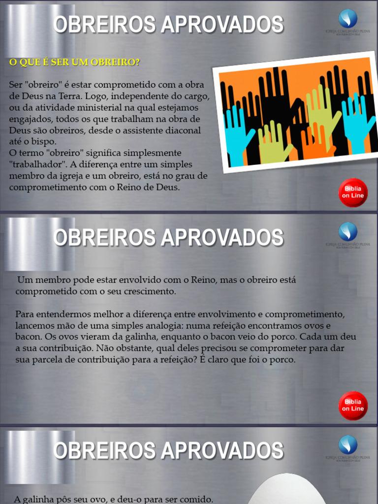 O Que É Ser Obreiro na Igreja? | PDF | Deus | Apóstolo Paulo