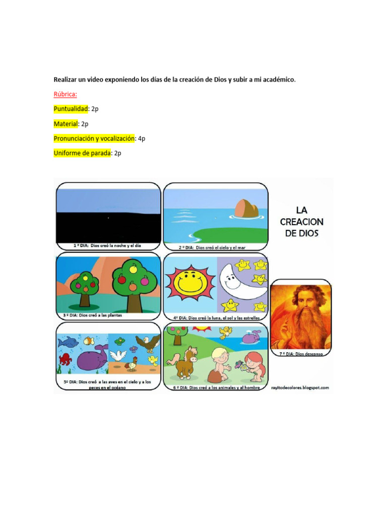 Video sobre la Creación de Dios | PDF