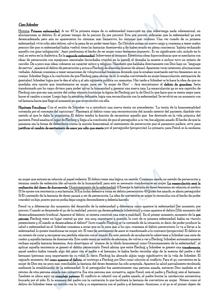 Análisis del Caso Schreber y Freud | PDF | Jacques Lacan | Psicosis