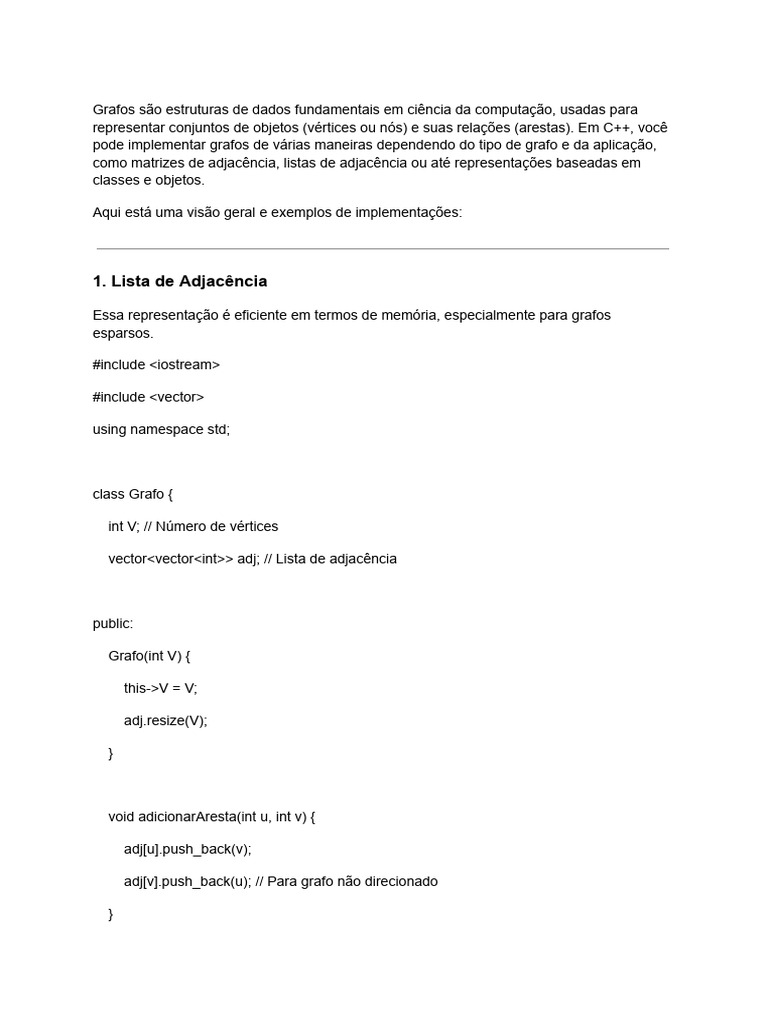Grafos C++ | PDF | Teoria dos Gráficos | Ciência da Computação