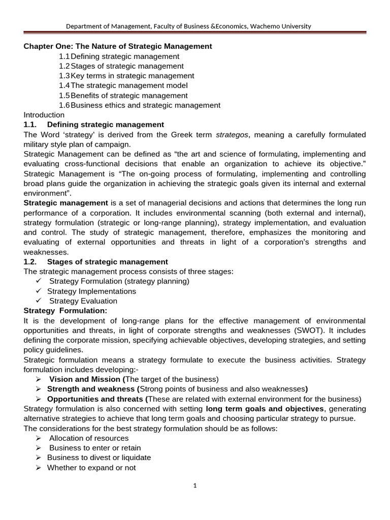 Understanding Strategic Management Basics | PDF | Strategic Management ...