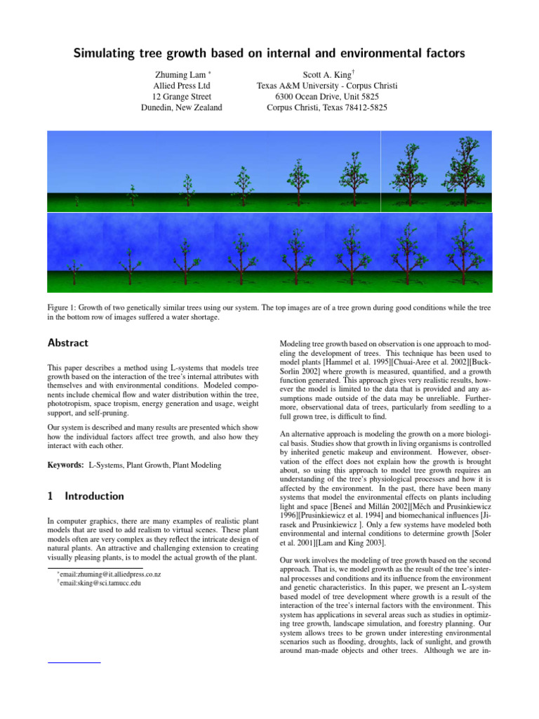 Simulating Tree Growth Based On Internal and Environmental Factors ...