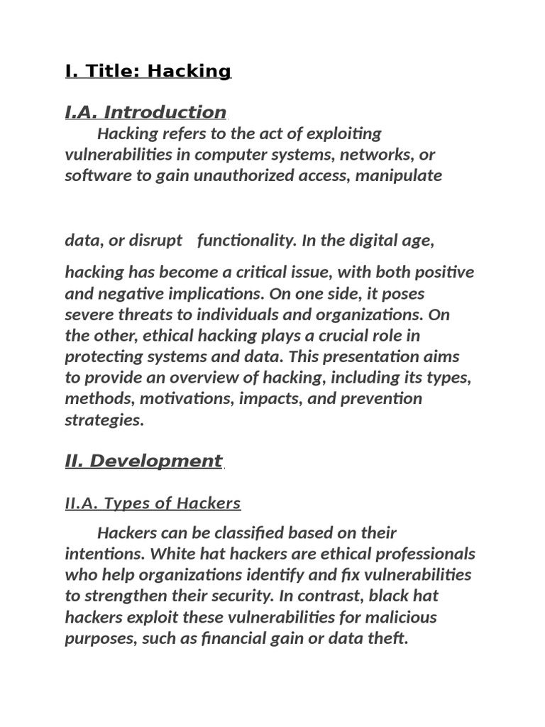 Overview of Hacking and Security | PDF | Security Hacker | Security