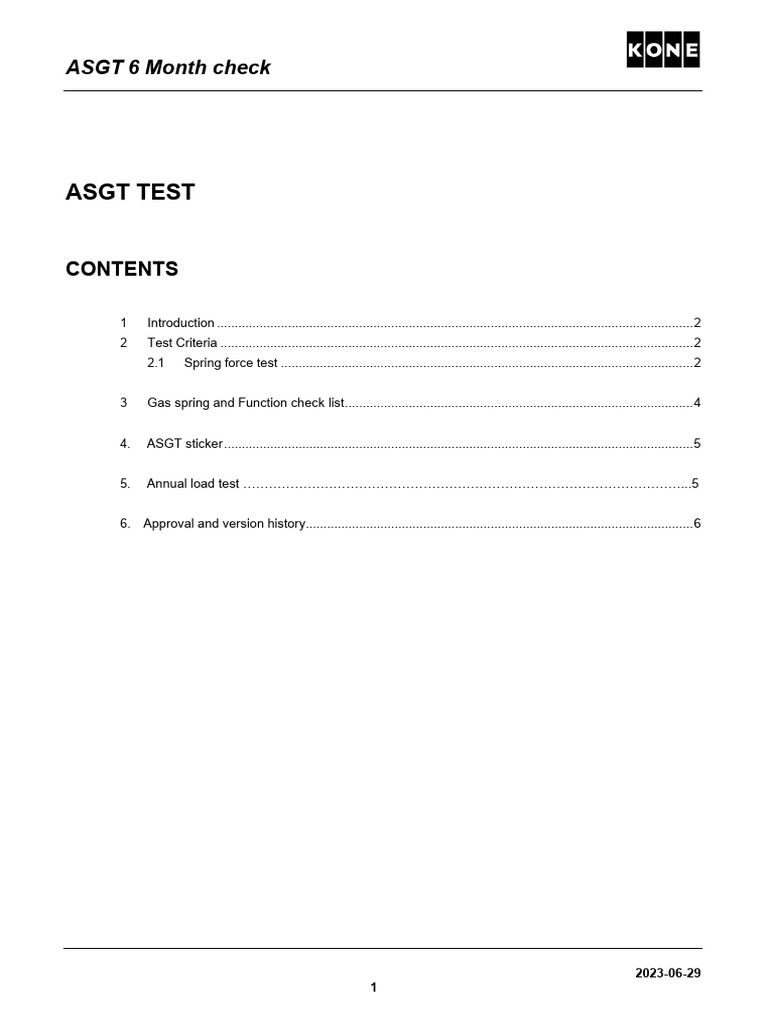 ASGT 6-Month Testing Procedures | PDF