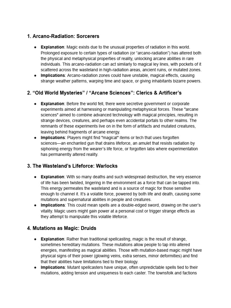 Wasteland Magic: Mutations & Powers | PDF
