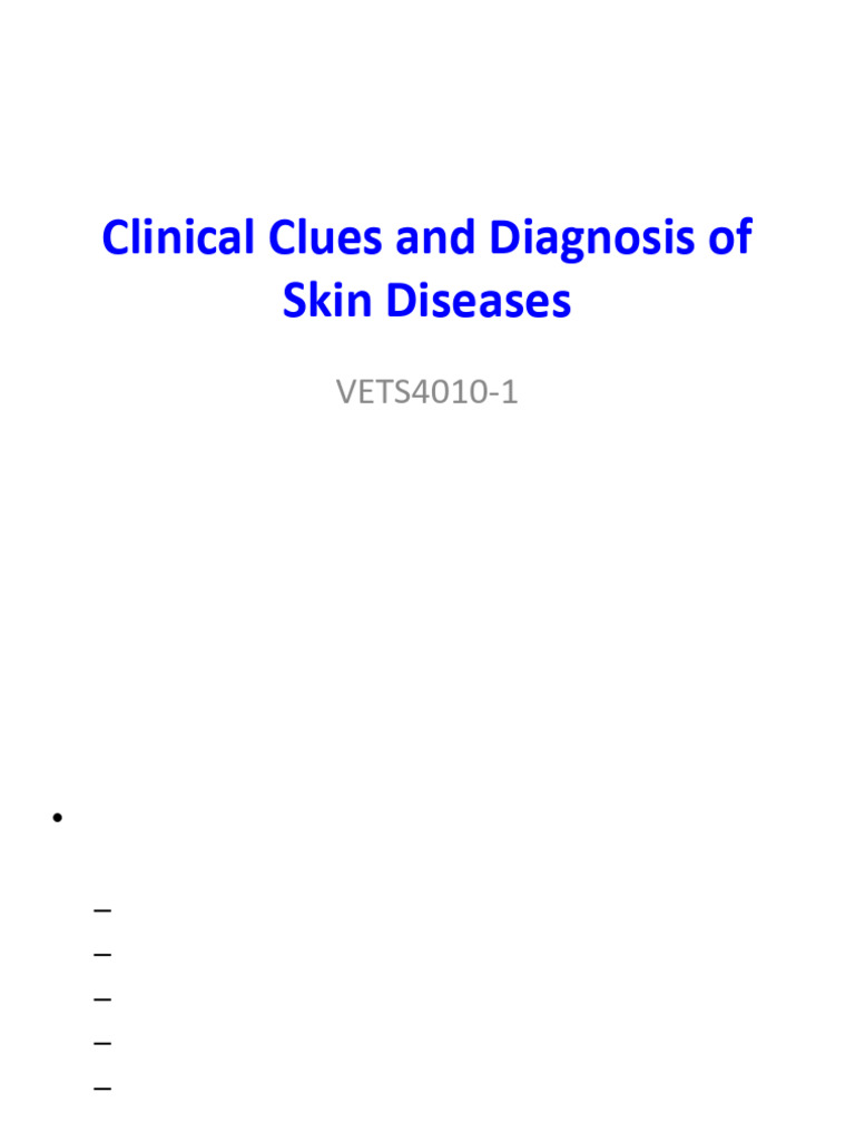 Diagnosis of Veterinary Skin Diseases | PDF | Allergy | Dermatitis