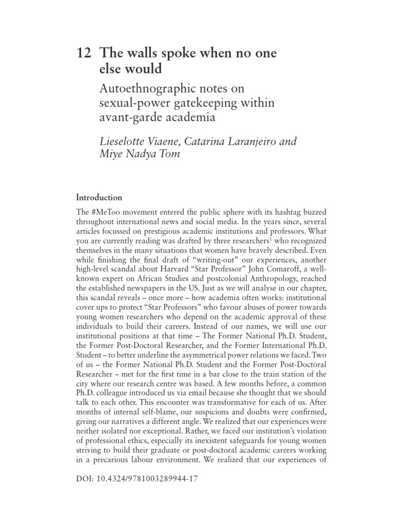 The Walls Spoke When No One Else Woul - Denúncias Acadêmicas | PDF ...
