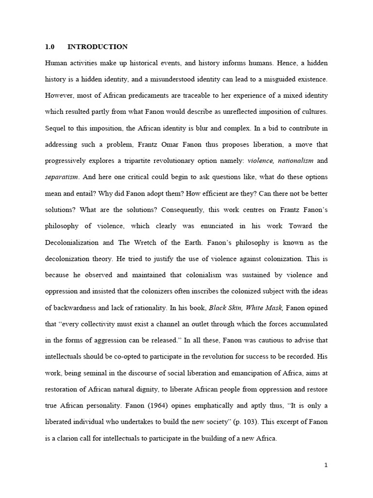 Frantz fanon on violence by signor tonye pdf frantz fanon