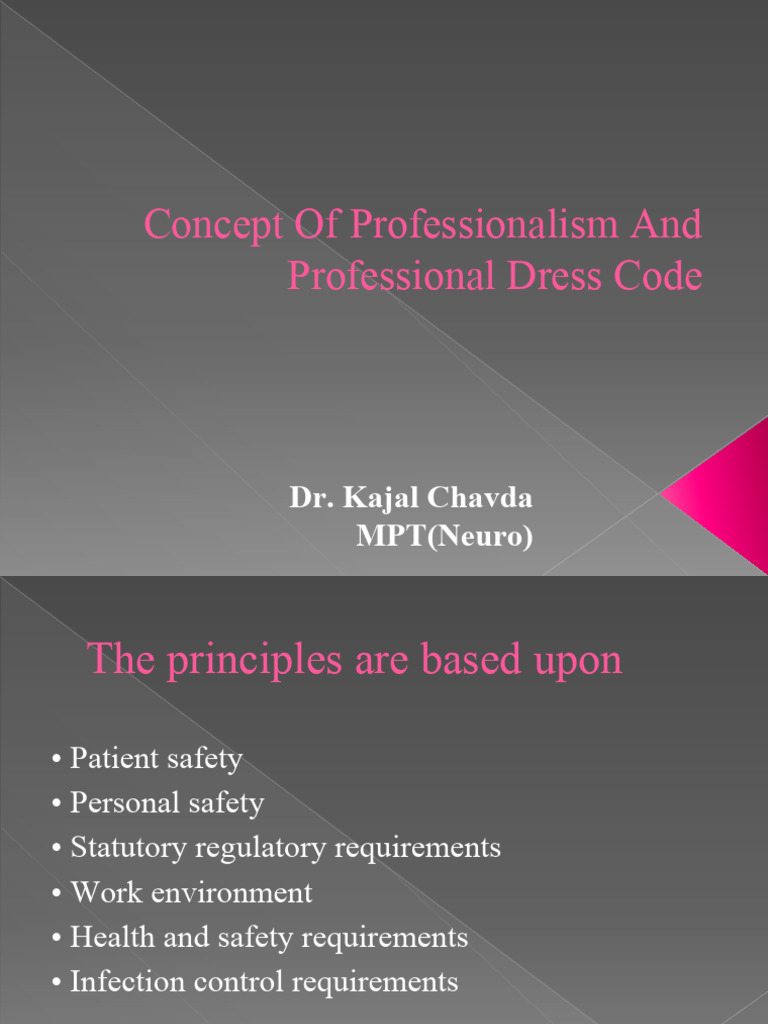Concept of Professionalism and Professional Dress Code | PDF
