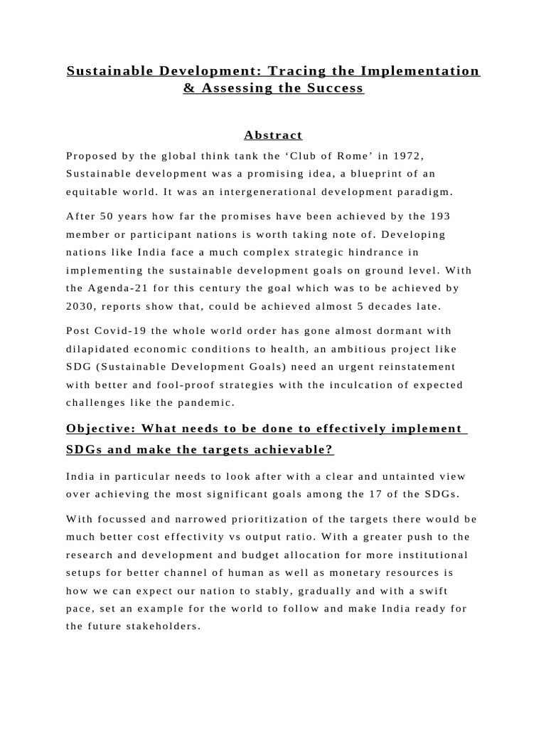 Sustainable Development Goals: Progress and Challenges | PDF ...