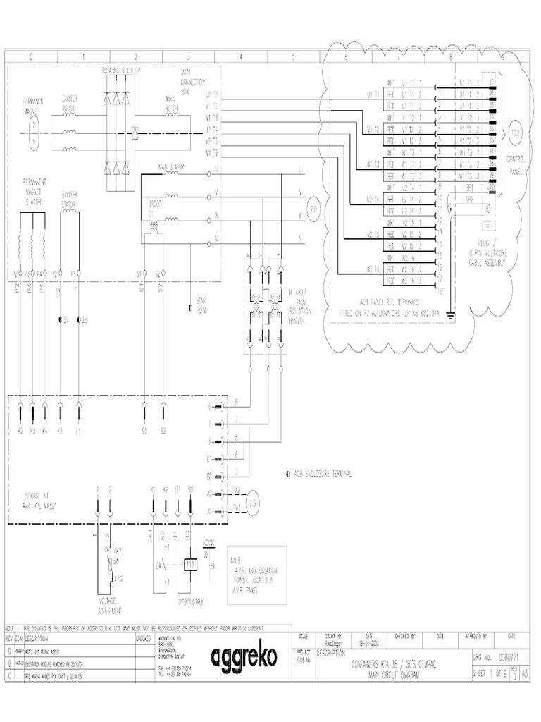 D0807711D - Containers KTA38-50's Gempac Main Circuit Diagram | PDF