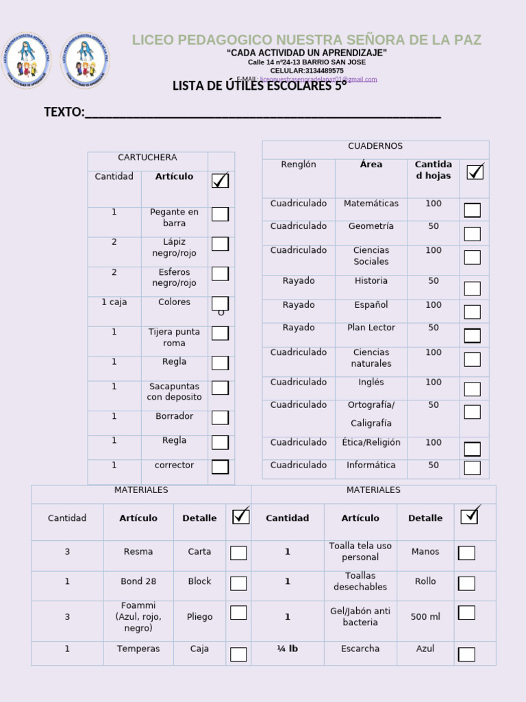 Lista 5 | PDF | Papel | Papelería