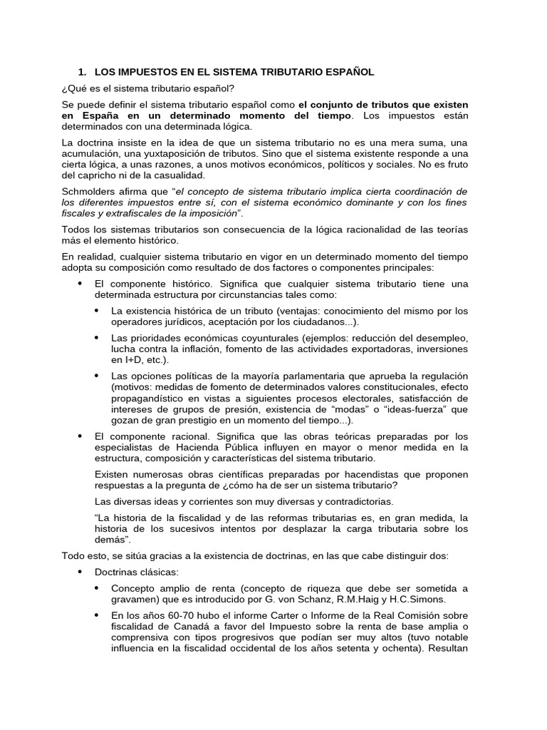Sistema Tributario Español: Estructura y Doctrinas | PDF | Impuestos ...