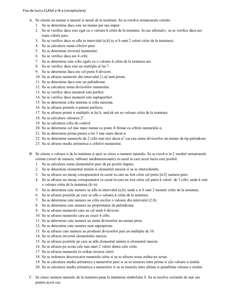 Recapitulare | PDF