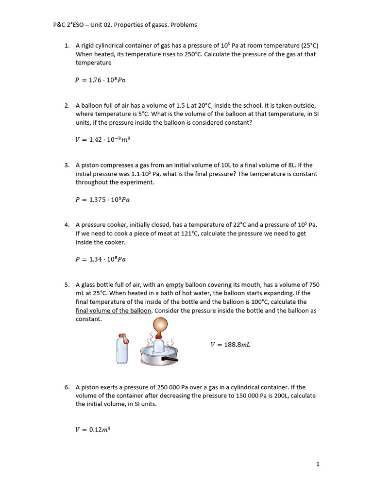 U02 - Problems PVT | PDF