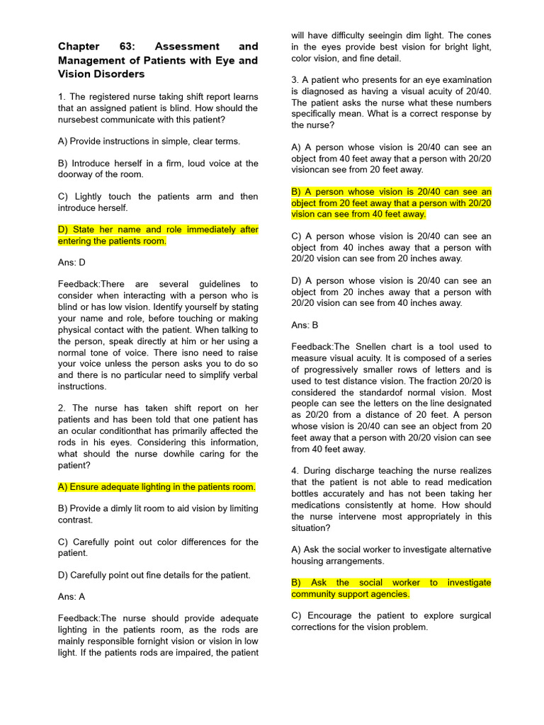 Eye and Vision Disorder Management | PDF | Visual Acuity | Visual ...